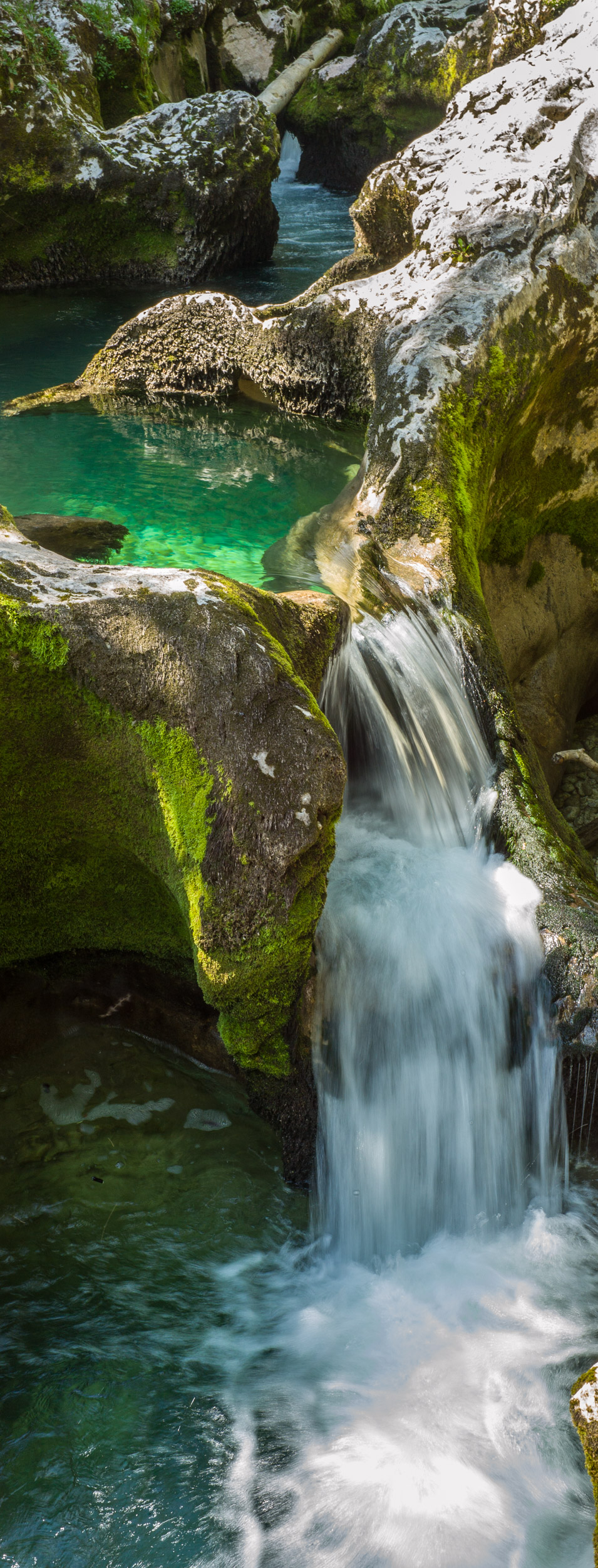 Waterfall in the Voje valley Triglavski National Park, Slovenia.
